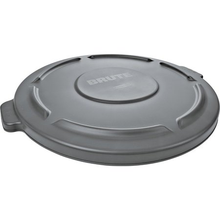 RUBBERMAID COMMERCIAL Brute 32-Gallon Container Flat Lids, Gray, Plastic RCP263100GYCT